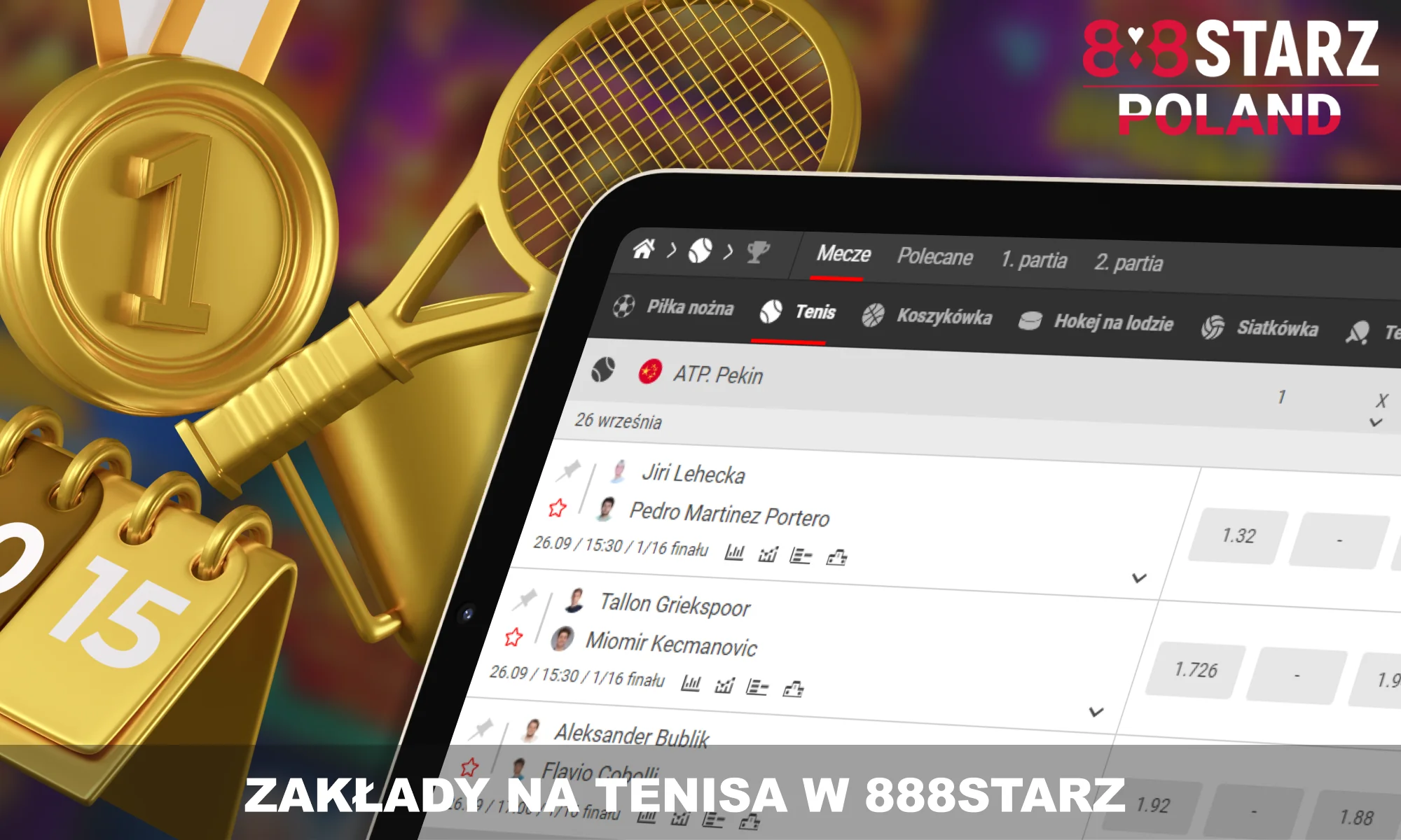 888Starz - zakłady na mecze tenisowe dla Polaków