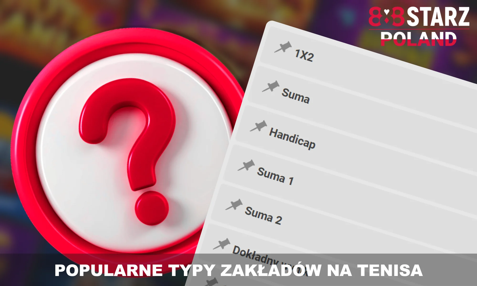 Popularne typy zakładów na tenisa dostępne w 888Starz