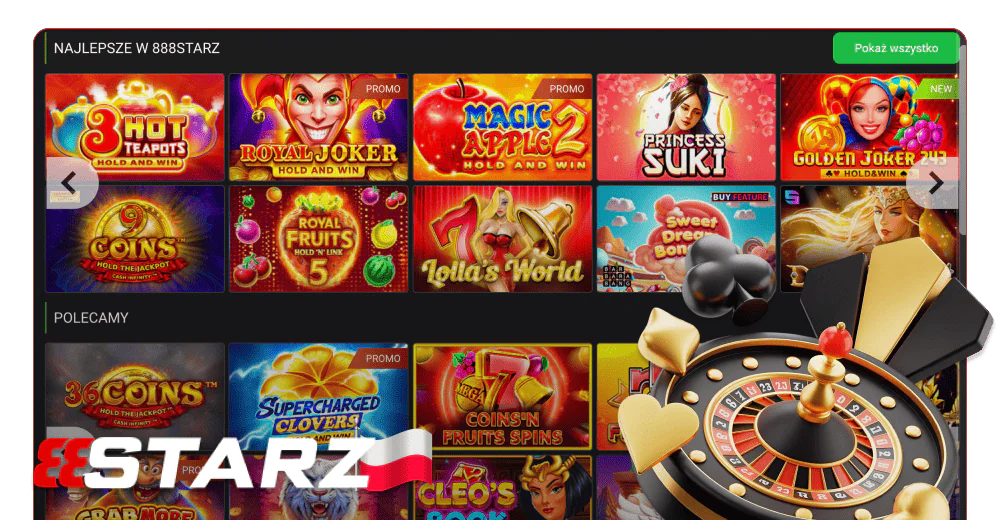 Katalog gier kasynowych na stronie 888starz w Polsce